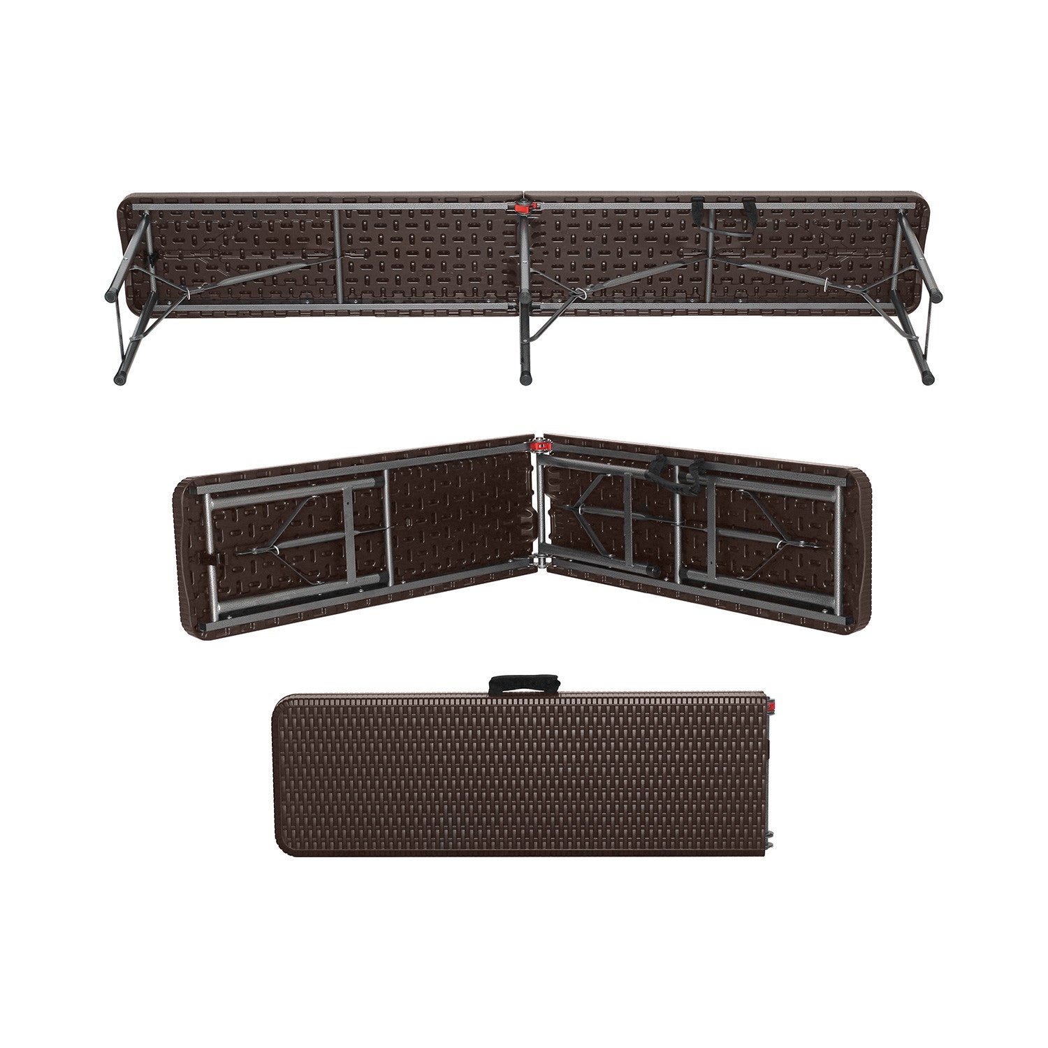 Pack 2 Bancos Plegables Catering Efecto Ratán 180x30x43cm 7house_5
