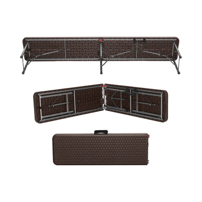 Pack 2 Bancos Plegables Catering Efecto Ratán 180x30x43cm 7house_5
