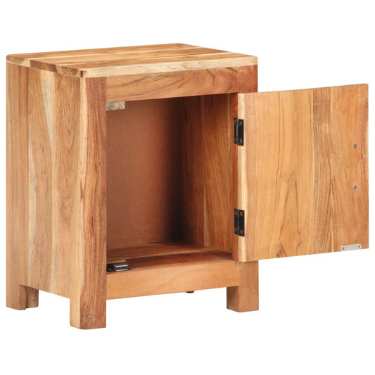 Mesita De Noche De Madera Maciza De Acacia 40x30x50 Cm_0