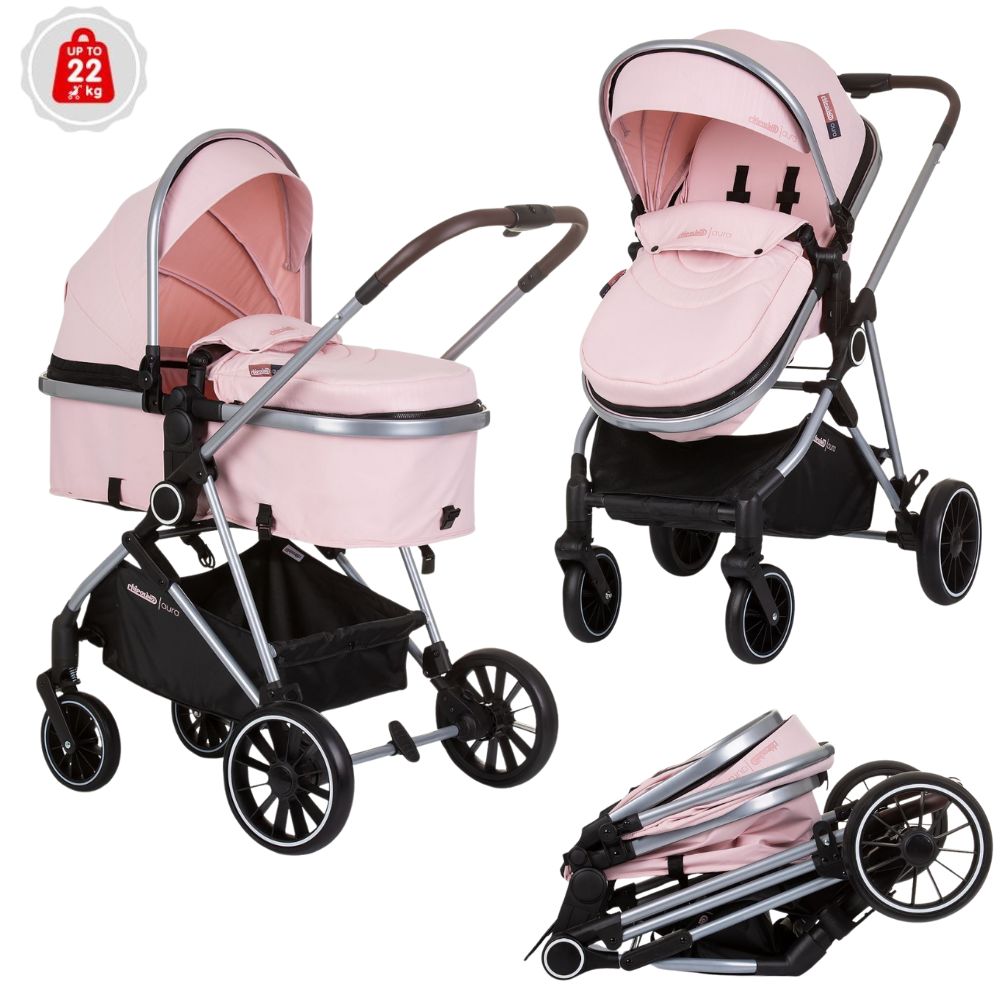 Carrito De Bebé Duo Convertible Aura Hasta 22 Kg Flamingo_0