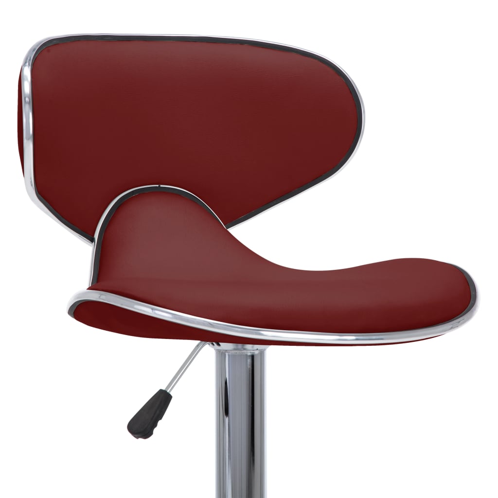 323649 Bar Stools 2 Pcs Wine Red Faux Leather_5