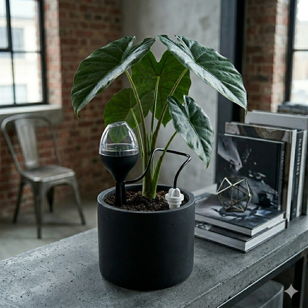 Riego Por Goteo Para Plantas Iriso Con Depósito – Negro_2