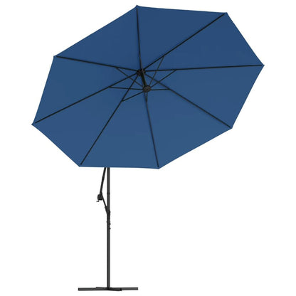 Vidaxl Sombrilla De Jardín Voladiza Con Luces Led Azul Celeste 350 Cm_4