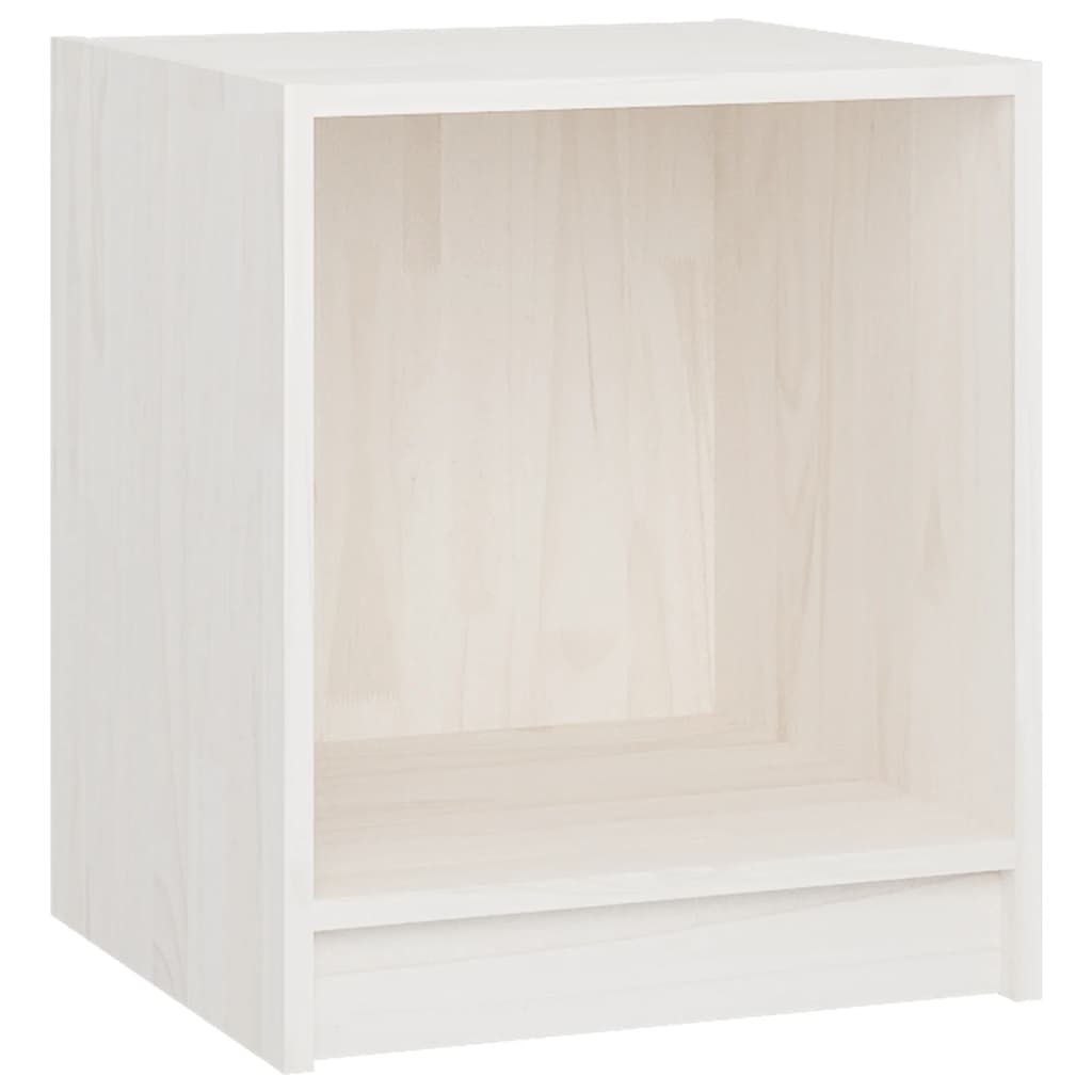 Mesita De Noche 2 Uds Madera De Pino Blanco 35,5x33,5x41,5 Cm_3