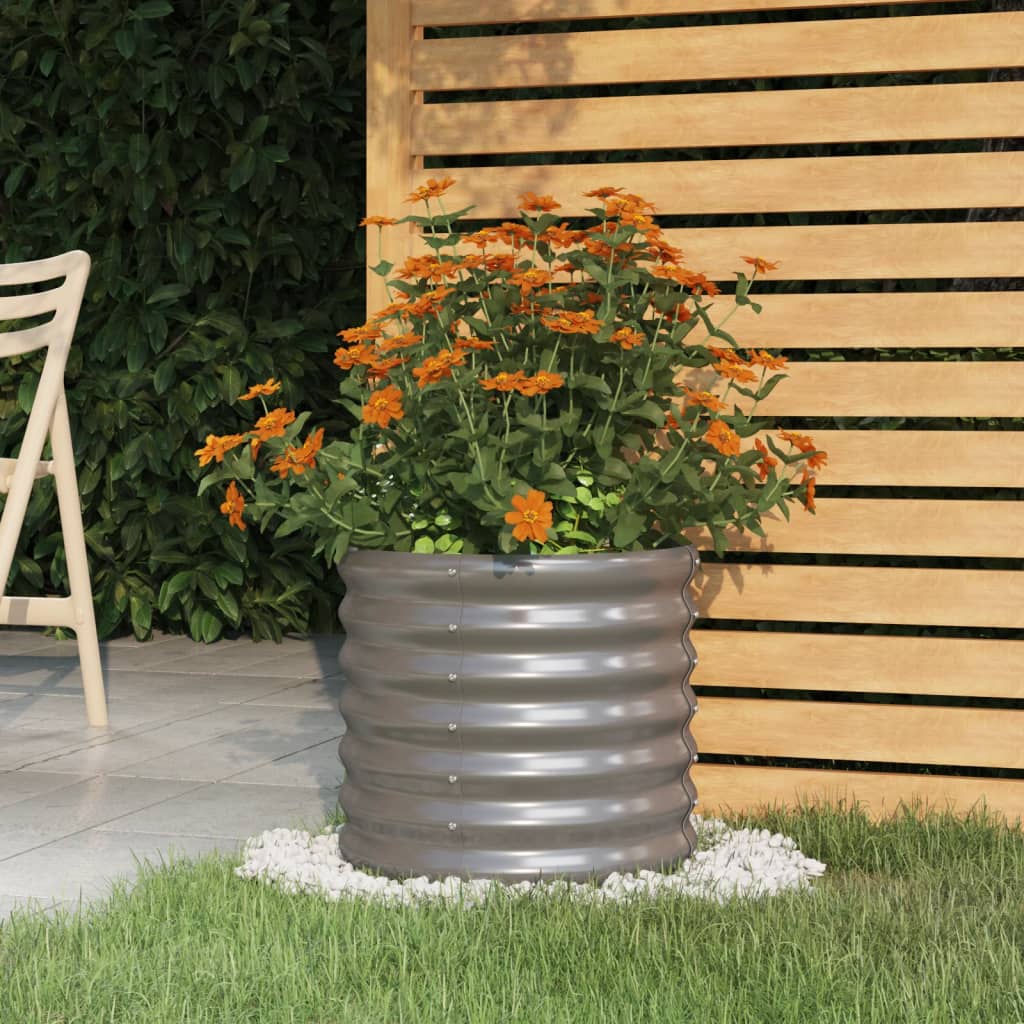 Jardinera De Acero Galvanizado Gris 40x40x36 Cm_1