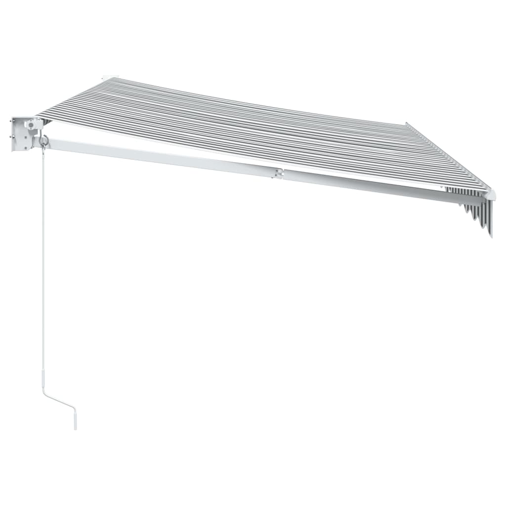 Toldo Retráctil Aluminio Y Tela Antracita Y Blanco 3,5x2,5 M_3