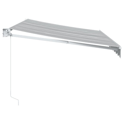 Toldo Retráctil Aluminio Y Tela Antracita Y Blanco 3,5x2,5 M_3