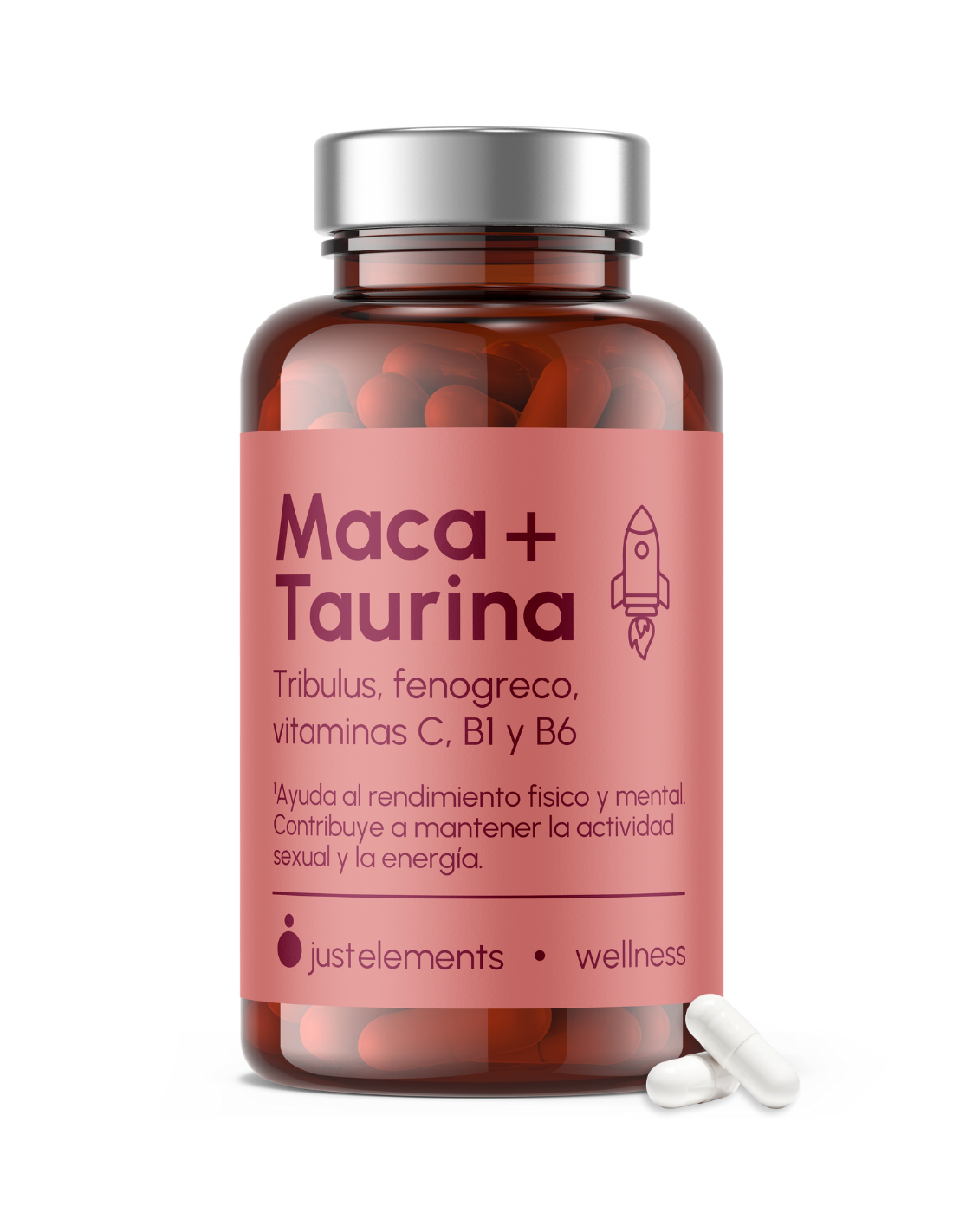 Maca + Taurina Just Elements Wellness 120 Cápsulas - Aumenta Tu Rendimiento Fisico_0