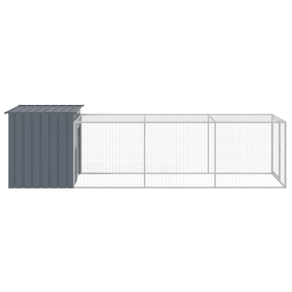 Vidaxl Gallinero Con Corral Acero Galvanizado Gris 110x405x110 Cm_3