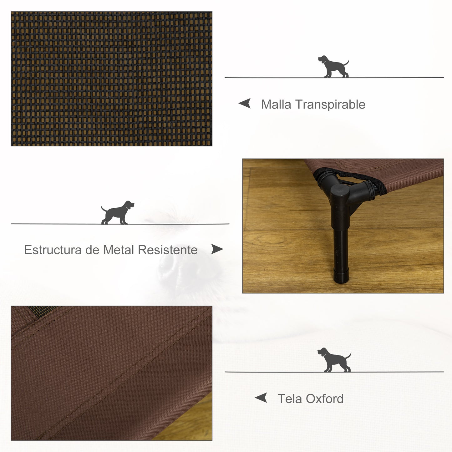 Pawhut Cama Elevada Para Perros Interior Y Exterior 92x76x18 Cm Café_5