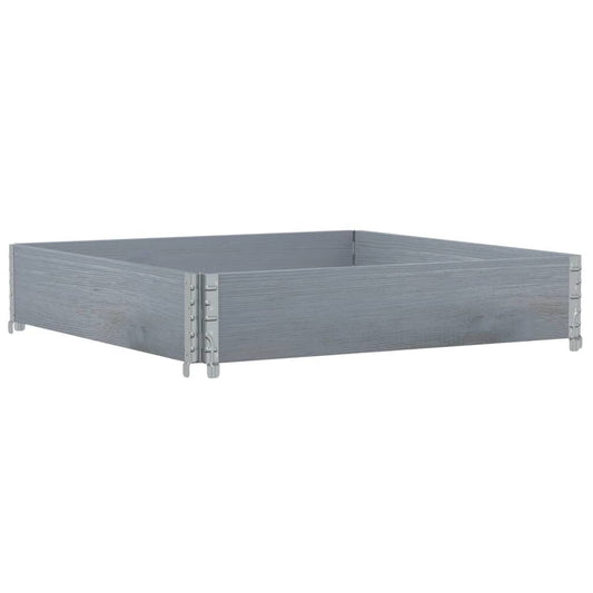 Jardinera De Madera Maciza De Pino Gris 100x100 Cm_0