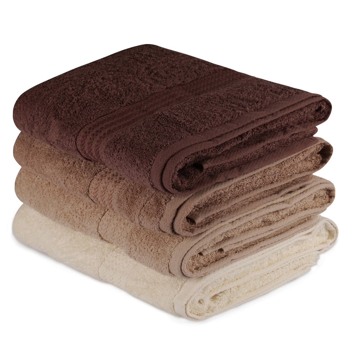 Juego De Toallas De Baño (4 Piezas) Crema, Beige Y Marrón_0