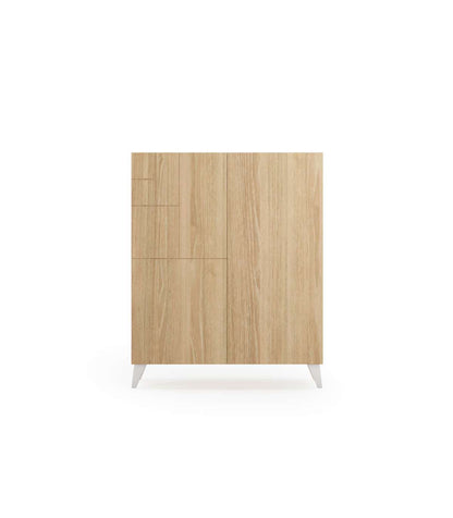 Zapatero 2 Puertas Modelo 514 Acabado Roble Oscuro Patas Blancas, 112x90x27 (alto X Ancho_0