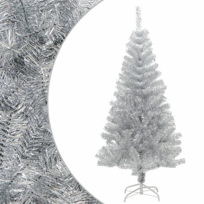 Vidaxl Árbol De Navidad Artificial Con Soporte Plateado Pet 120 Cm_0