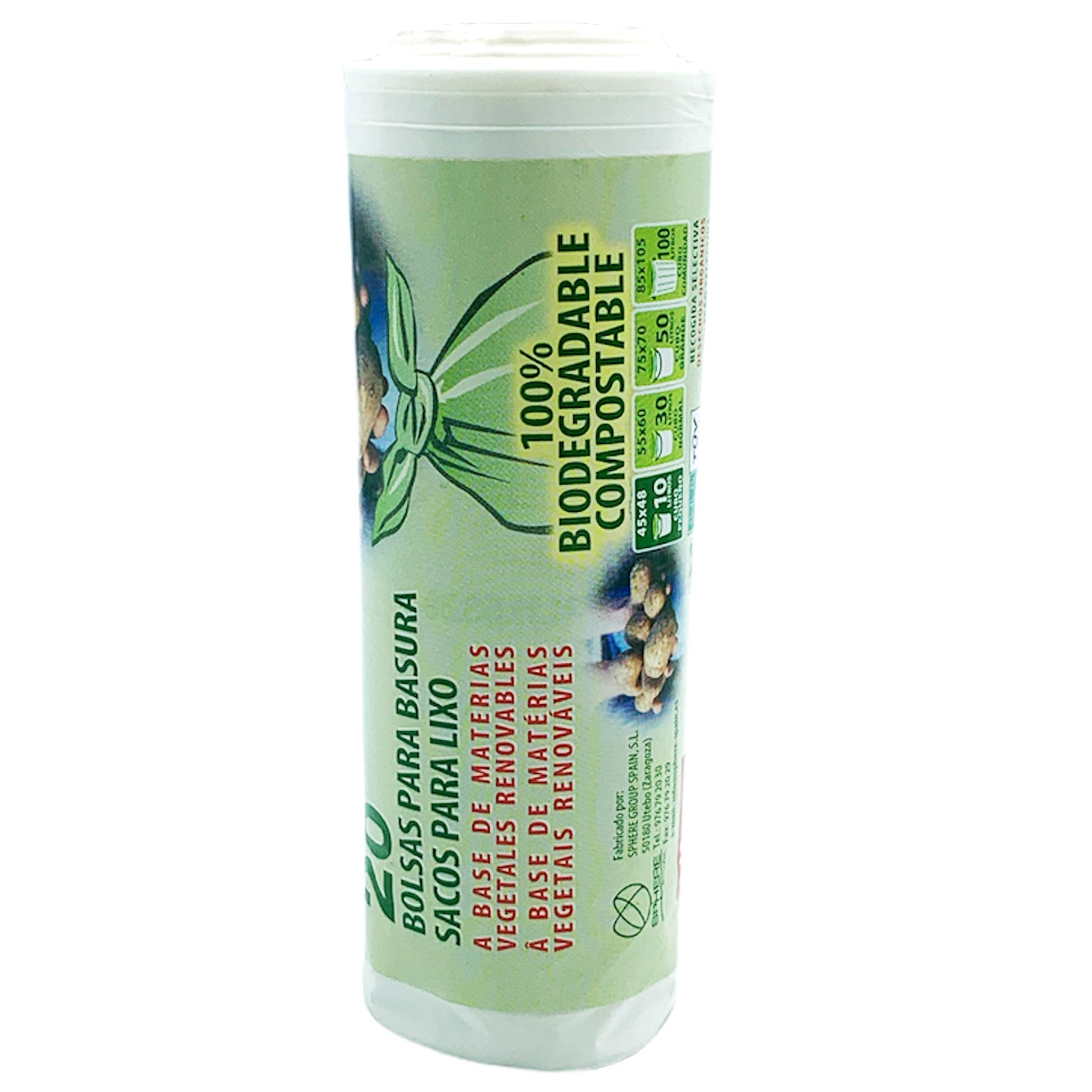 Pack De 25 Rollos De 20 Bolsas De Basura Biodegradable Y Compostable 10 L_2