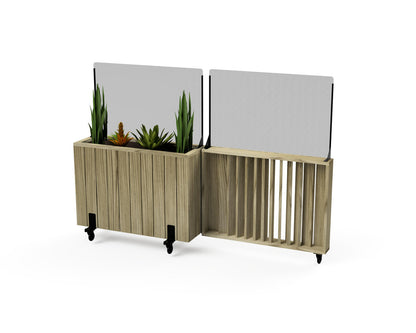 Kit Jardinera Alta De Madera Con Barandilla Y Cortavientos 60 Cm 100x34x80 Cm Hortalia_0