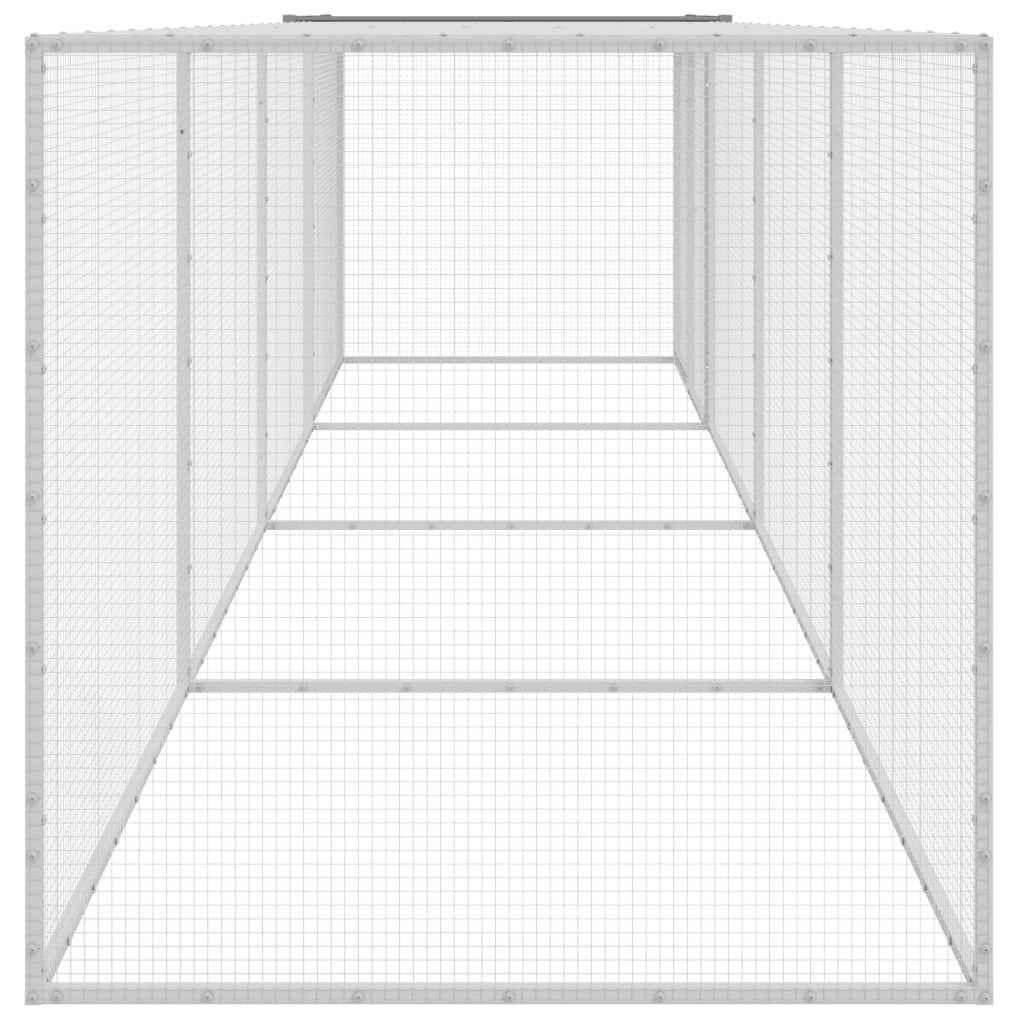 Vidaxl Gallinero Con Techo Acero Galvanizado Gris Claro 403x98x90 Cm_3