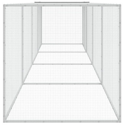 Vidaxl Gallinero Con Techo Acero Galvanizado Gris Claro 403x98x90 Cm_3