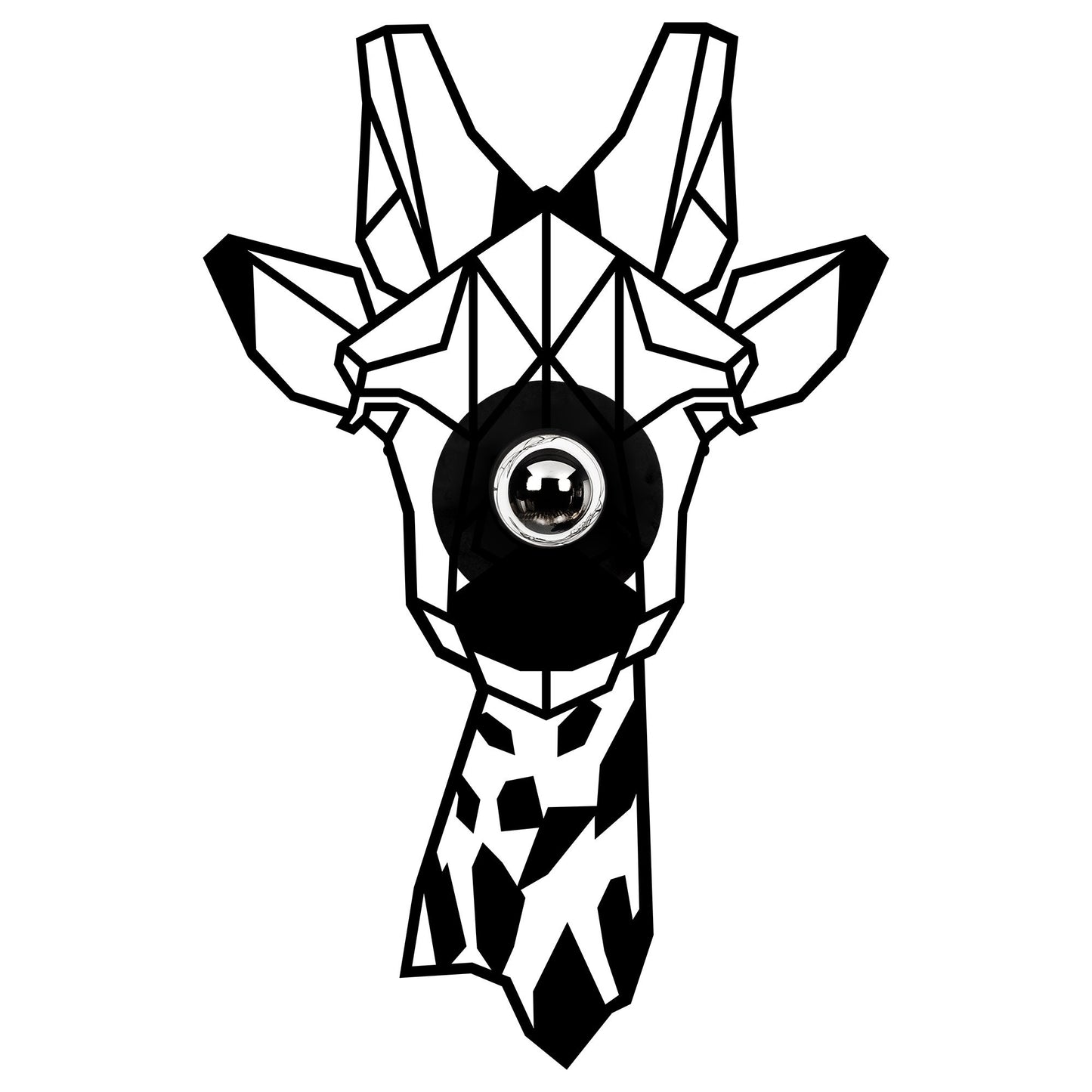 Aplique De Pared Jirafa, Mdf , Negro, 35x12x54, Casquillo E 27 Max 100 W_0