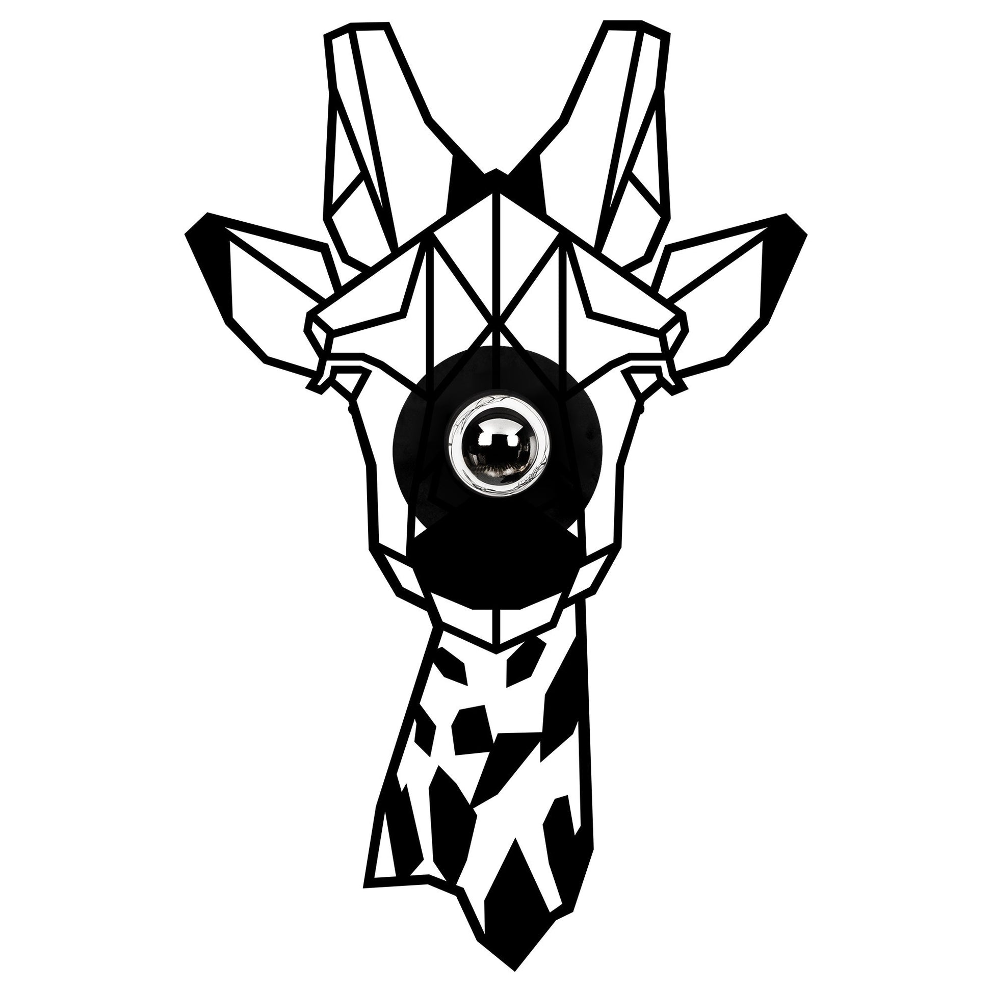 Aplique De Pared Jirafa, Mdf , Negro, 35x12x54, Casquillo E 27 Max 100 W_0