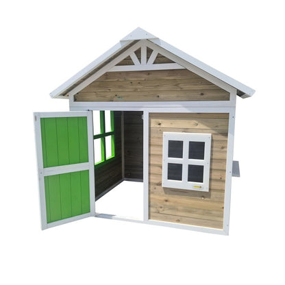 Casita Infantil De Madera Por Paneles Masgames Flam Rosa.