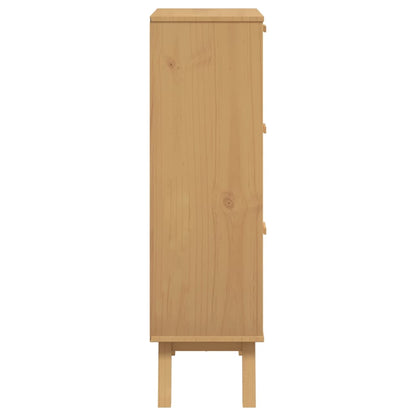 Zapatero Olden Madera Maciza Pino Blanco Y Marrón 55x35x120 Cm / Vetonek_5