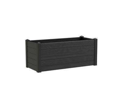 Teraplast Macetero De Plástico Reciclado Trama Antracita 100x42cm_0