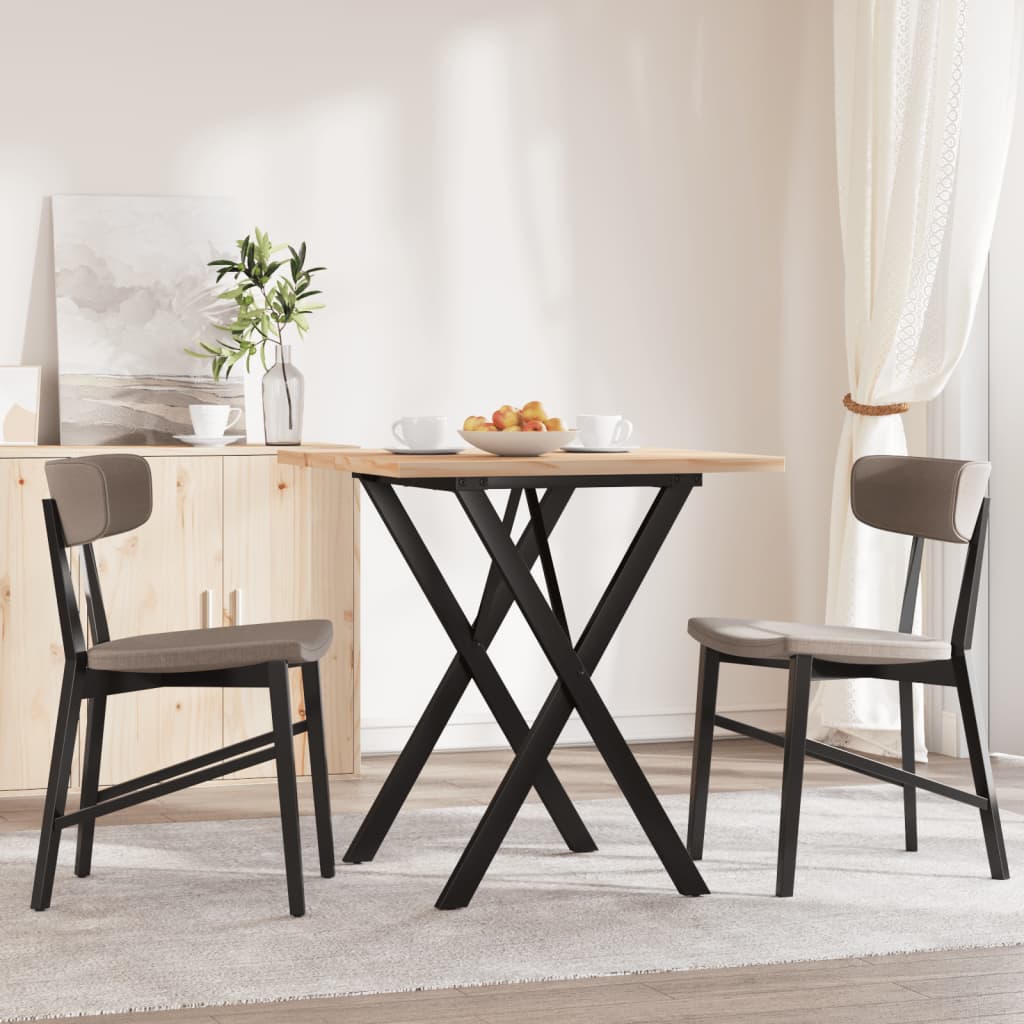 Mesa De Comedor Marco X Madera Maciza Pino Y Acero 60x60x75,5cm_1