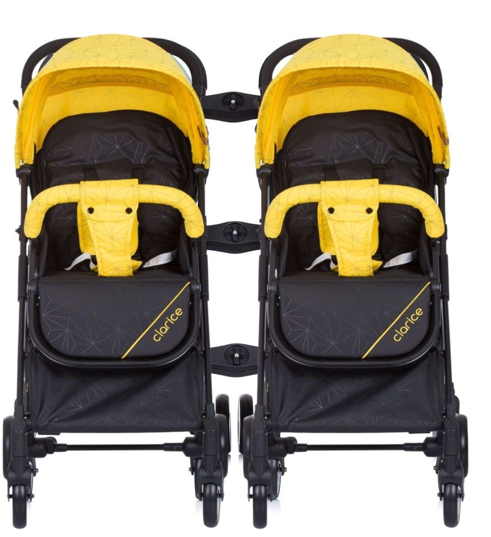 Silla De Paseo Gemelar Clarice 2 En 1 Mustard_0