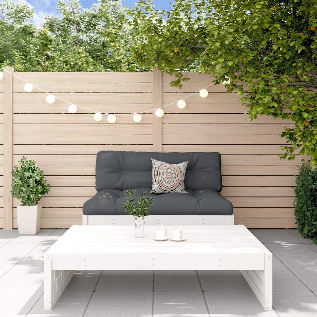Vidaxl Juego De Muebles De Jardín 2 Piezas Madera Maciza Pino Blanco_1