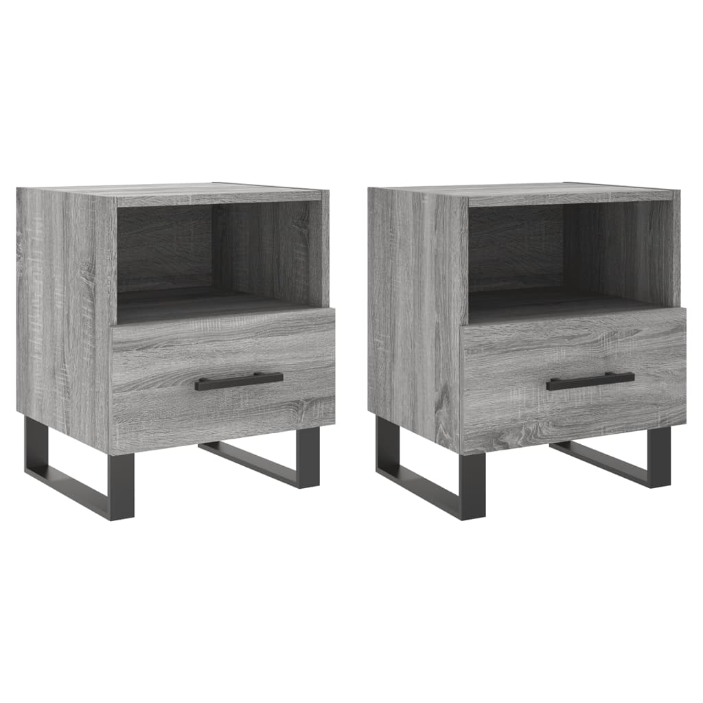 Mesitas Noche 2 Uds Madera Ingeniería Gris Sonoma 40x35x47,5 Cm_0