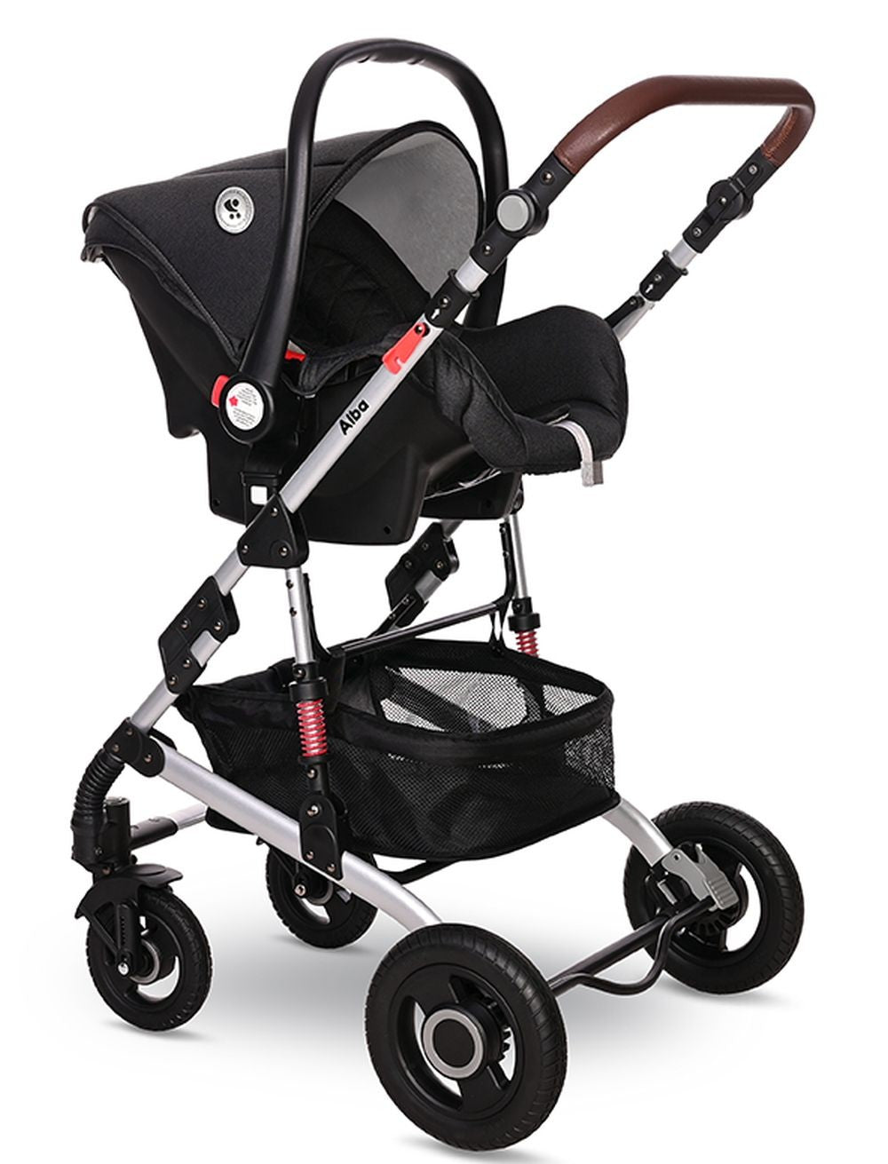 Carrito De Bebé Trío Convertible Alba Premium Steel Grey/black_4