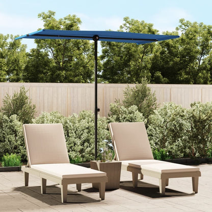 Vidaxl Sombrilla De Jardín Con Palo De Aluminio Azul Azure 180x110 Cm_1