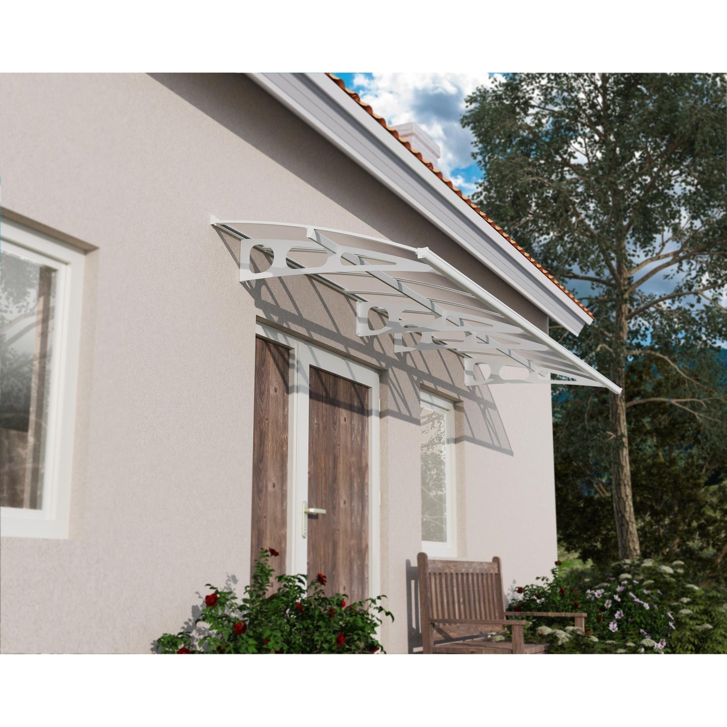 Marquesina para puerta Bordeaux 447x140 cm Dople Capa