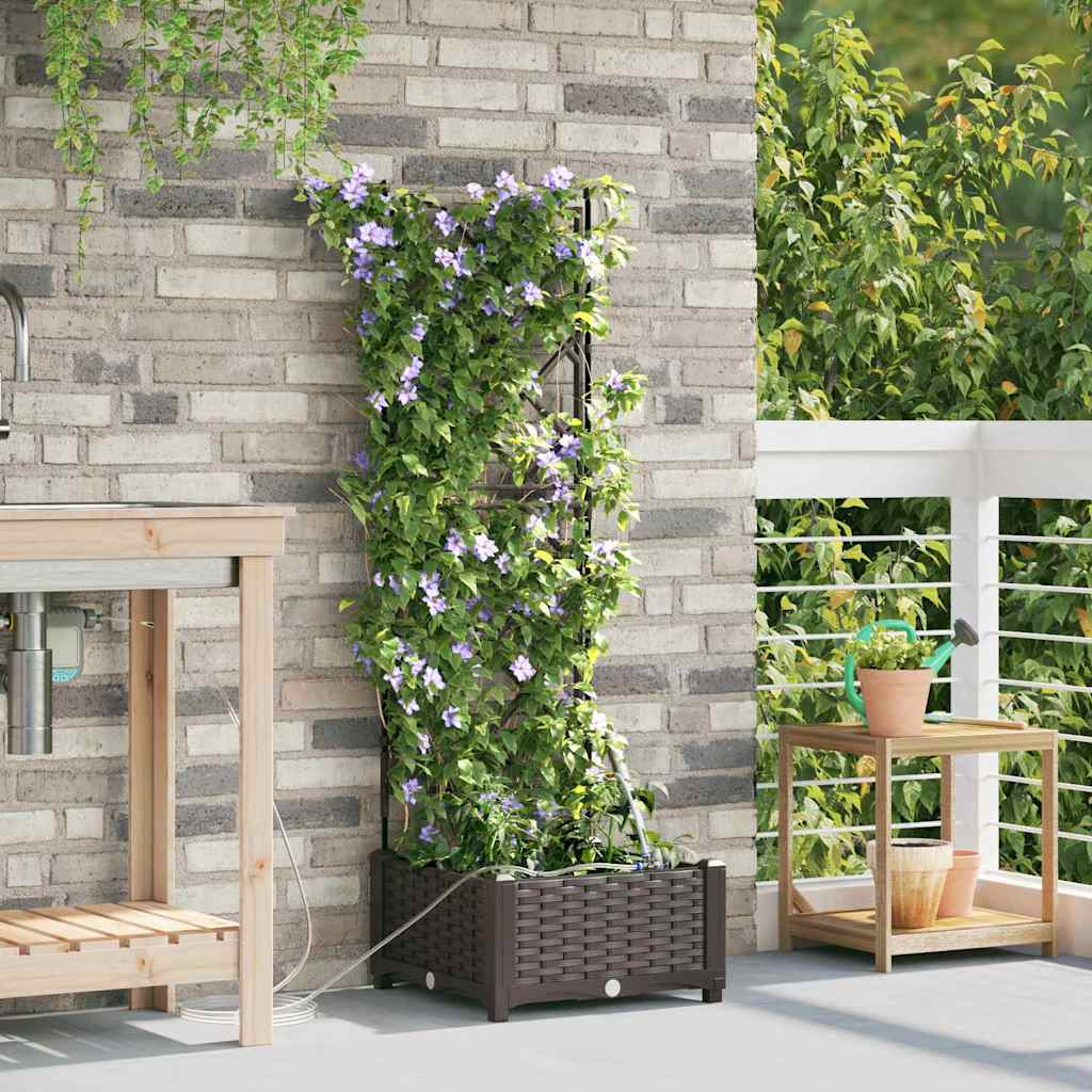 Vidaxl Jardineras Marrón 40 X 40 X 126 Cm Acero_1