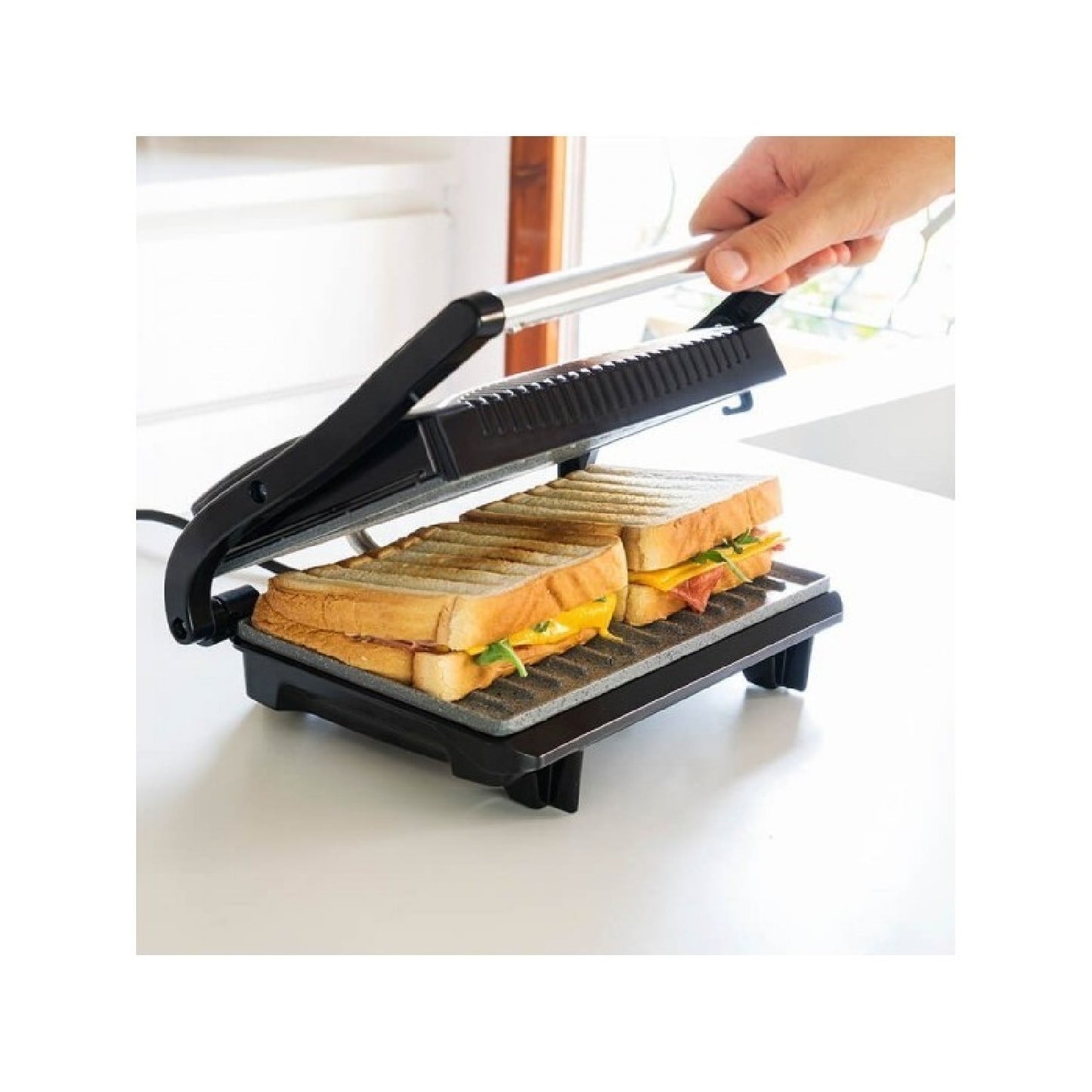 Parrilla Eléctrica Rock?ngrill. 700 W, Revestimiento De Piedra Rockstone, Máxima Antiadherencia Y Una Mejor Limpieza, Asa De Tacto Frío, Superficie_3