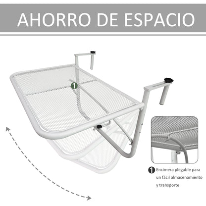 Outsunny Mesa Colgante Balcón Altura Ajustable En 3 Posiciones Carga 30kg_4