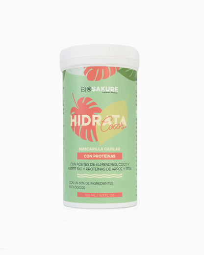 Acondicionador Profundo Y Mascarilla Con Proteínas Hidrata Cocos 500 Ml Bio Sakure_0