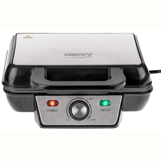Gofrera Eléctrica Profesional 2 Gofres Grandes, Antiadherente Regulador Temperatura, Acero Inox Camry Cr3046 Negro/plata_0