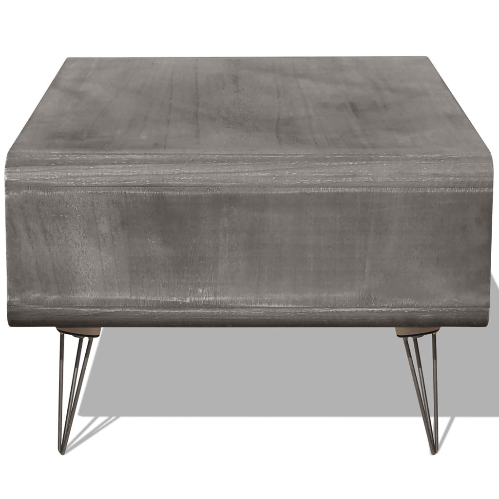 Mesa De Centro Madera Maciza Paulownia Gris 90x55,5x38,5 Cm_2