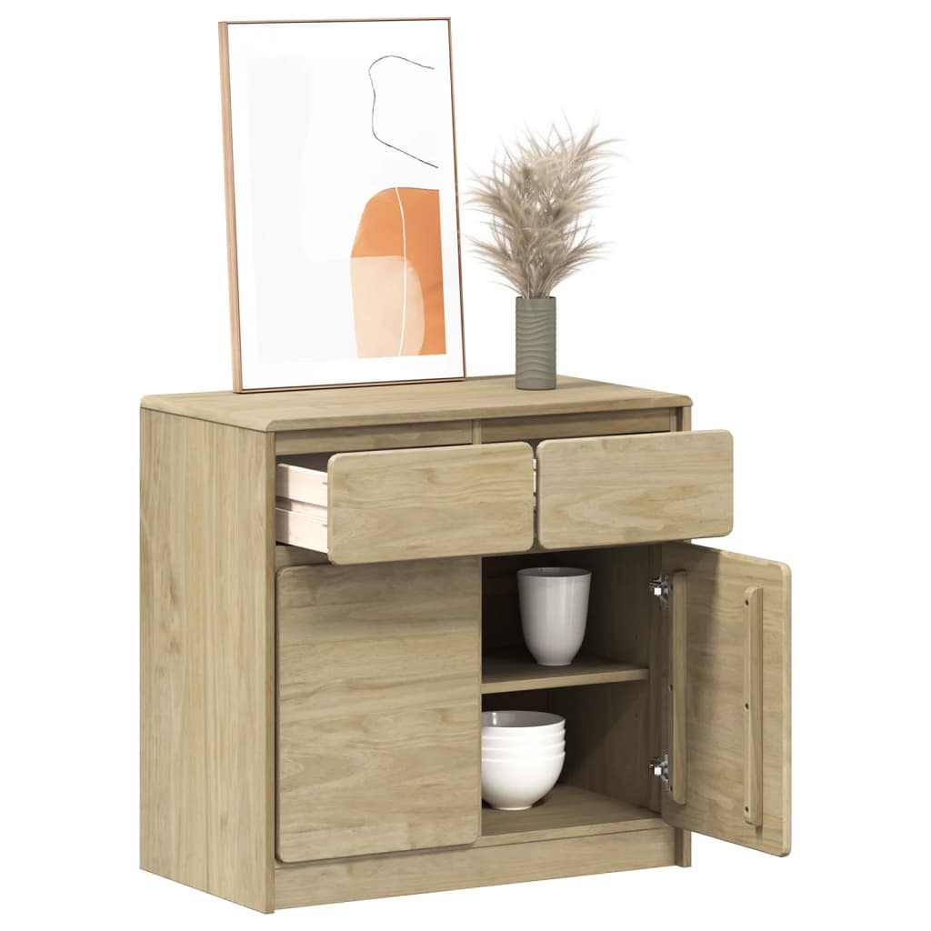 Aparador Sauda Madera Maciza Pino Roble 80x43x75,5 Cm / Vetonek_0