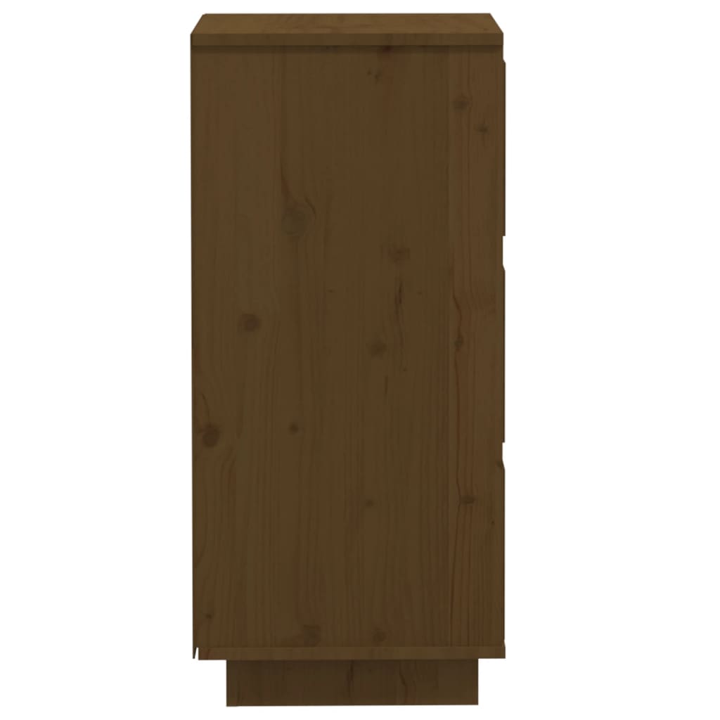 Aparador De Madera Maciza De Pino Marrón Miel 32x34x75 Cm / Vetonek_5