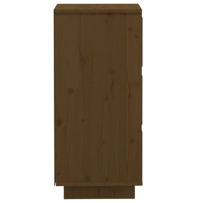 Aparador De Madera Maciza De Pino Marrón Miel 32x34x75 Cm / Vetonek_5