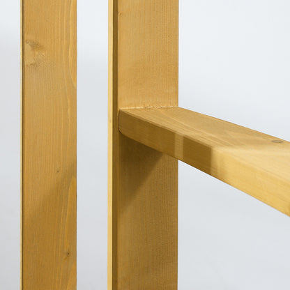 Outsunny Banco De Jardín De 2 Plazas De Madera Con Respaldo 143x51x85 Cm Natural_3