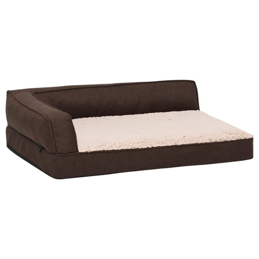 Vidaxl Colchón De Cama De Perro Ergonómico Aspecto Lino Marrón 60x42cm_0