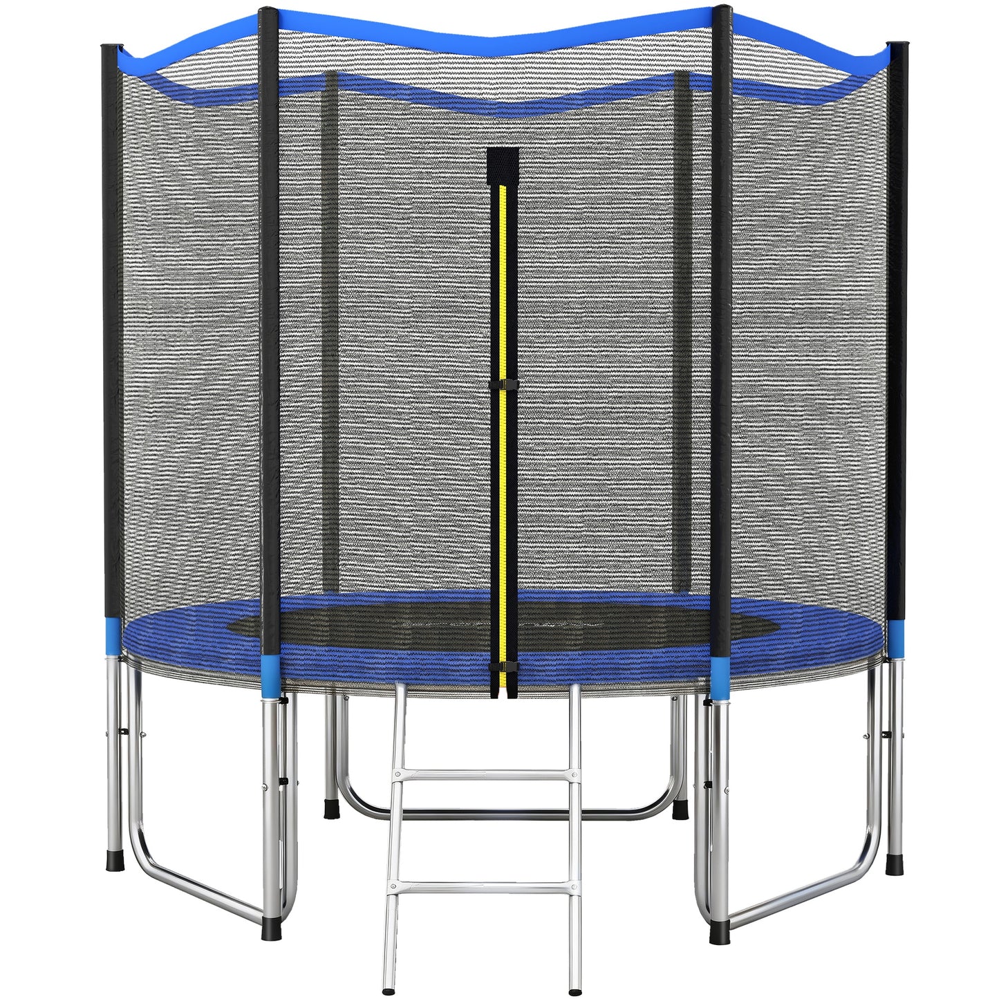 Sportnow Cama Elástica Niños Exterior Ø244 Cm Con Red De Seguridad Escalera Azul_0