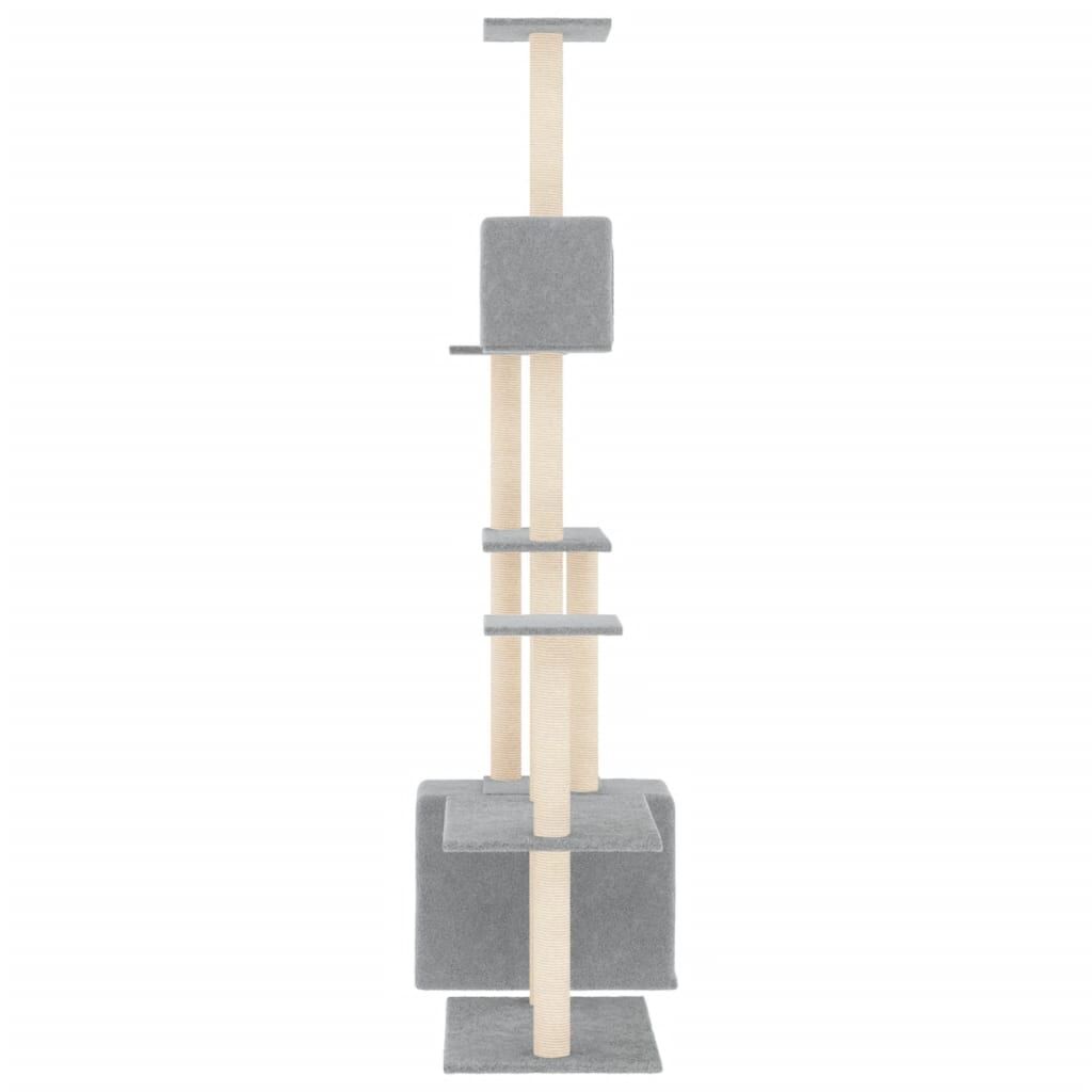 Vidaxl Rascador Para Gatos Con Postes De Sisal Gris Claro 180 Cm_3