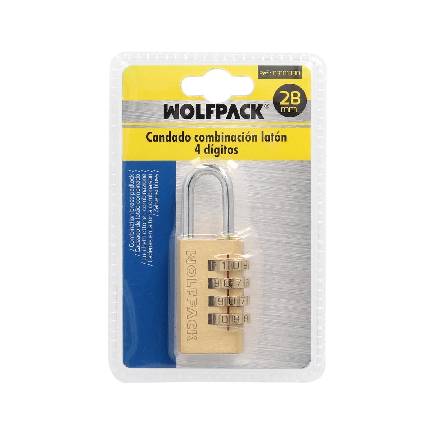 Candado Combinación Laton 28 Mm. 4 Dígitos
