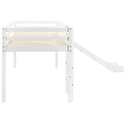 Cama Alta Para Niños Tobogán Y Escalera Madera Pino 97x208 Cm / Vetonek_3