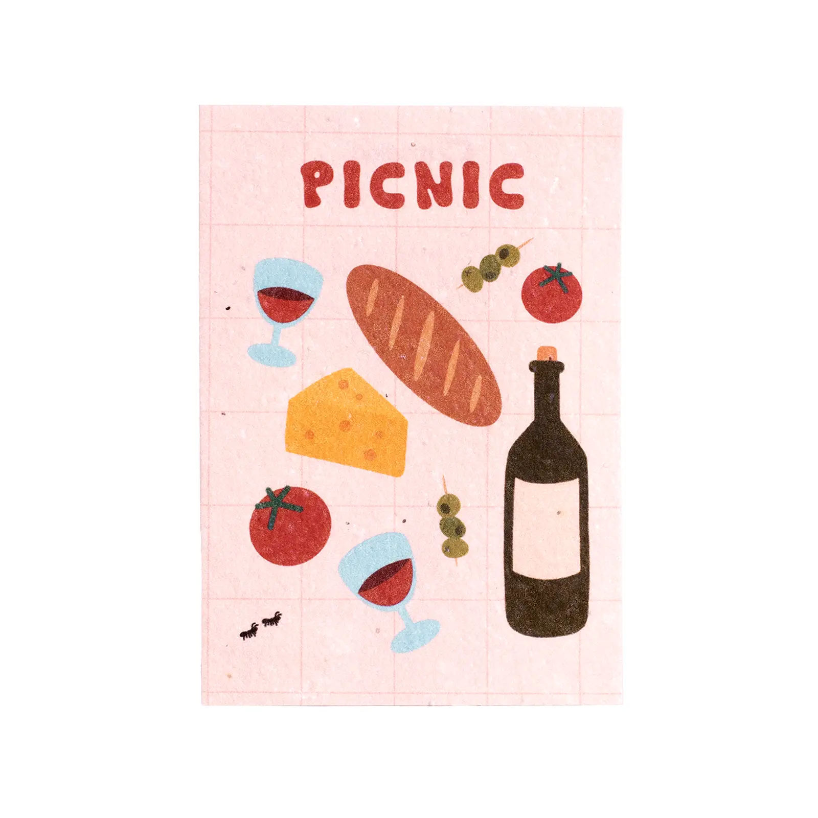Postal Plantable Picnic Semillas de Flores | Papel de Algodón Reciclado | Regalo Original - Resetea_0